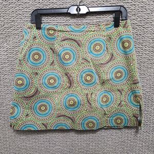 BAMBOO TRADERS Women's Green Paisley Short Mini Skirt Size 8